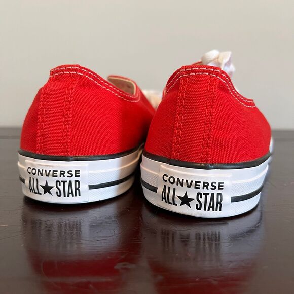 CONVERSE All Star UNISEX Sneakers Low Top Lace Up Red and White - Picture 7 of 10